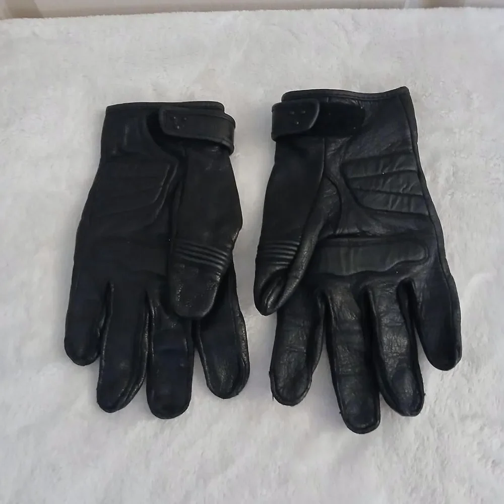 Highway 21 Black Ivy Knuckle Guard Leather Gloves Ladies Biker Chick Riding Gear